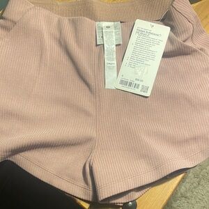 lululemon athletica Ribbed Pink High Waist Shorts